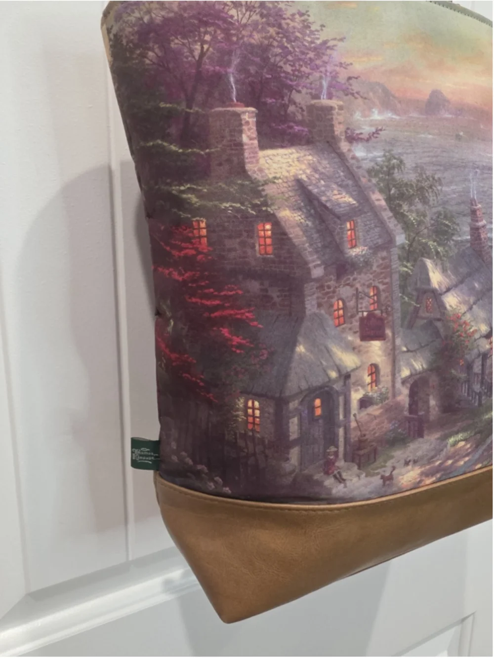 Thomas Kinkade Gregg Gifts Lighthouse Coastal Cottage Tote Bag Purse Art Print